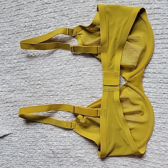 💗  CUUP The Plunge Mesh Underwire UW Bra Yellow Sun 34F 34DDD New - Picture 4 of 10